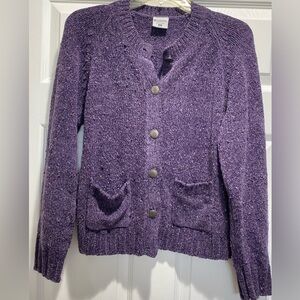 Vintage button up Columbia Women's Heathered Purple Cardigan